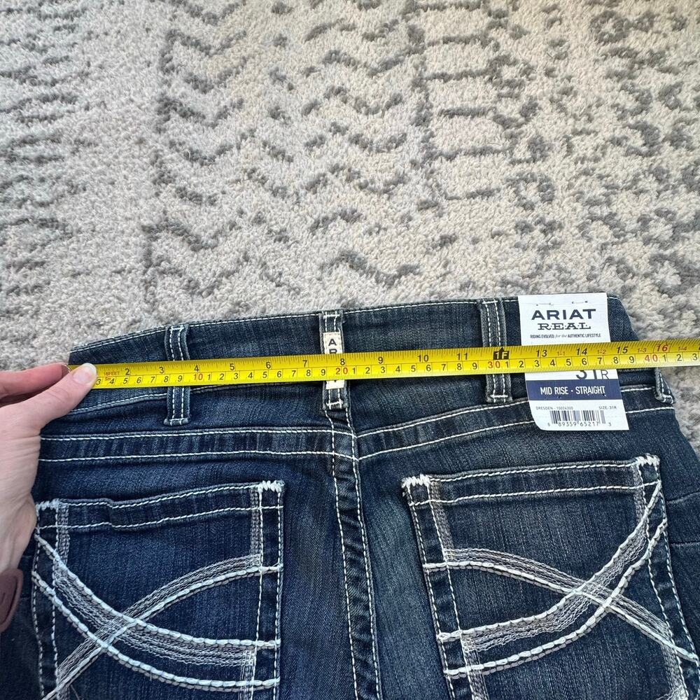 NEW Ariat Mid Rise Straight Denim Dresden Jeans Size 31R - Picture 11 of 11